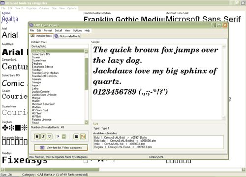 vista font viewer